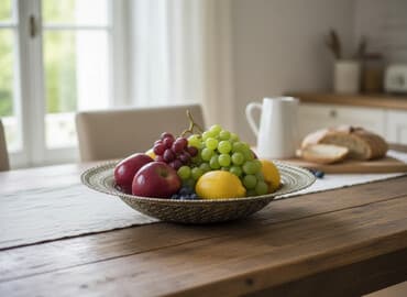 Süfrə qab-qacaqı: Dekorativ şüşə qab - Material: qalın şüşə - Rəng: gümüşü/metallik — 1