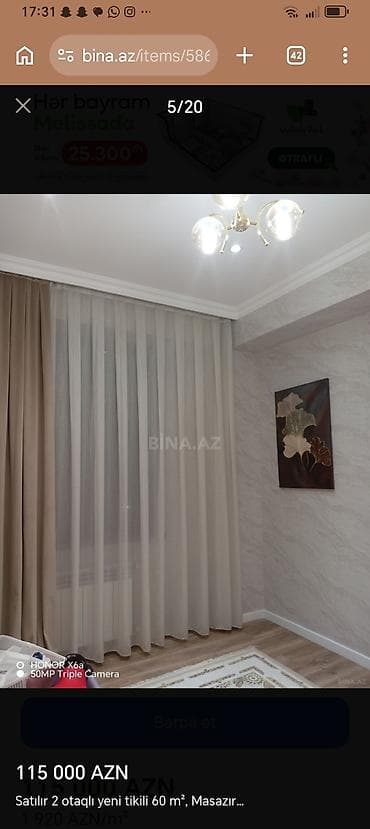gence mehle evleri: 2 otaqlı, Yeni tikili, 60 kv. m — 3