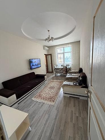 zigda kiraye menzil: 2 otaqlı mənzil – tam mebel və texnika ilə Plan: - Geniş qonaq otağı — 3
