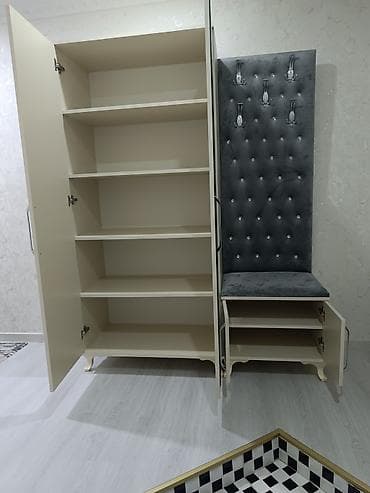 dolab şfaner: Yeni, 2 qapılı, Güzgülü, Bej, Digər material, Açılan, Düz dolab — 2