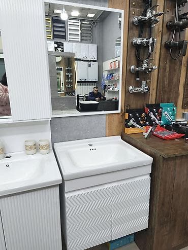 akustik panel: Asma vann otağı dolabı ilə keramik lavabosu - Üst hissə: geniş, dərin — 1