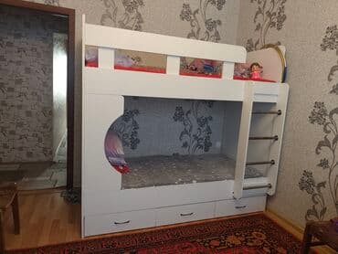 двухъярусные кровати в рассрочку: Для девочки и мальчика, Кровать, С выдвижными ящиками, Ламинат — 2