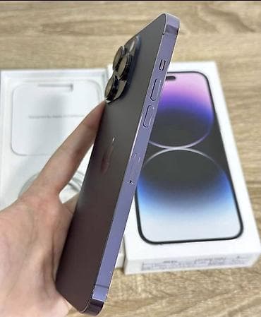 iphone 15 pro 128: IPhone 14 Pro, 256 GB, Deep Purple, Zəmanət, Simsiz şarj, Face ID — 3