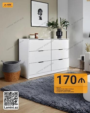 komodlar: Model: La Mini komod - Ölçülər: Dərinlik 40 sm, Hündürlük 80 sm — 1