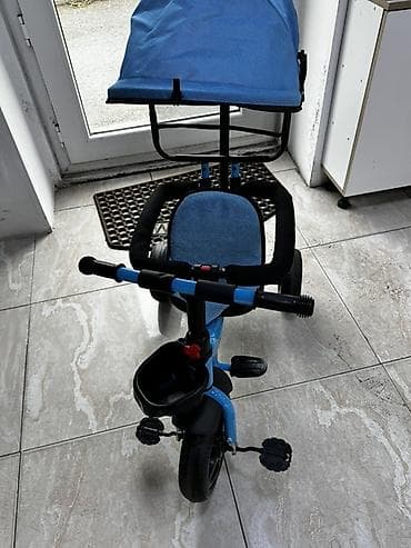 Uşaq üçtəkərli velosipedi – valideyn idarəetməsi ilə - Rəng: mavi -