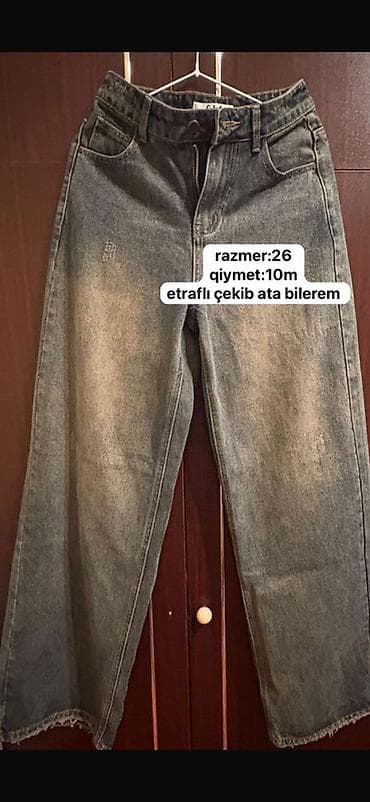 Məhsul: Qadın denim şalvarları 1) Model 1 - Rəng: Bozumtul yuyulmuş