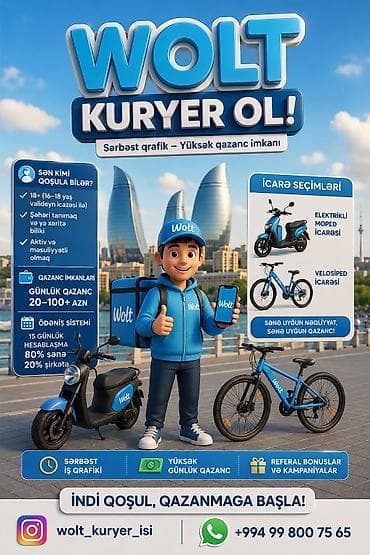 Əməkdaş axtarışı (vakansiyalar): Sürücü-kuryer tələb olunur, Nəqliyyat təmin edilir, İşəmuzd ödəniş, Təcrübəsiz — 1