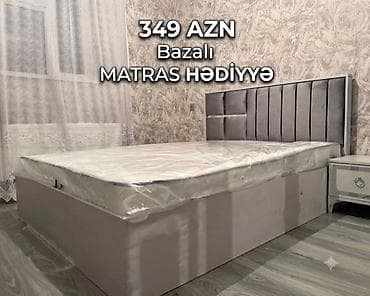 islenmis kravat: Bazalı tək nəfərlik çarpayı – modern dizayn, yumşaq süngərlə üzlənmiş — 1