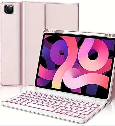 mebel ici sobalar: Planşet üçün klaviaturalı qabıq dəsti – çəhrayı - Uyğunluq: iPad — 1