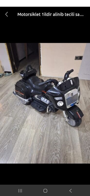 uşaq ucun maşınlar: Uşaq üçün elektrikli motosiklet – qara rəng - Realistik kruizer — 2