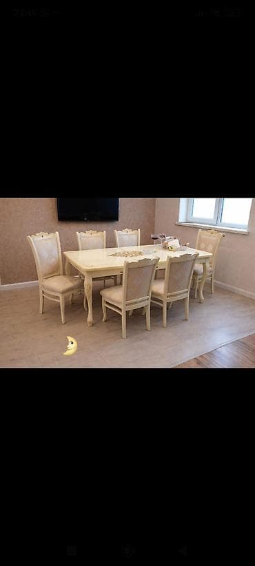 demir qapi sekilleri: Qonaq otağı üçün, İşlənmiş, Açılan, Kvadrat masa, 6 stul — 1