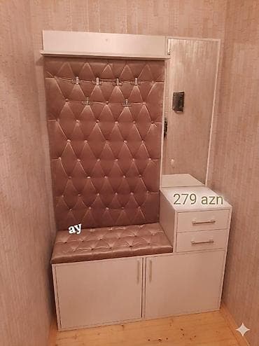 2 qapılı, Güzgülü, Ağ, Digər material, Açılan, Düz dolab