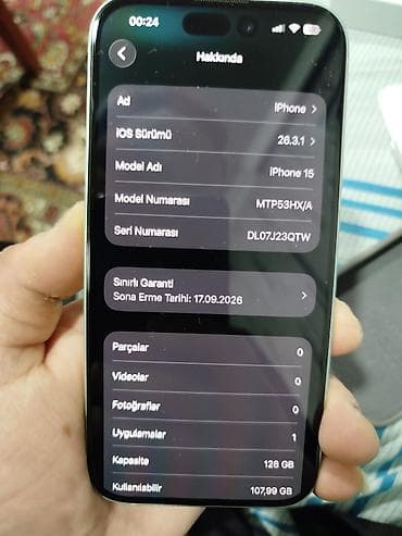 iphone 15 sade: IPhone 15, 128 GB, Yaşıl, Zəmanət — 2