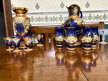 Bohemia Crystal ORIGINAL – Çexoslovakiya istehsalı, NADİR VINTAGE DƏST