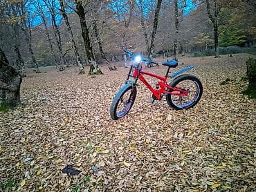olympia velosiped satisi: Dağ velosipedi – qalın təkərli, işıqlı, aksesuarlarla - Rəng: qırmızı — 1