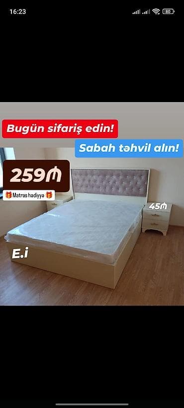 İkinəfərlik çarpayı, 2 tumba, Yeni