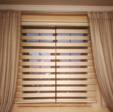 kuxna perde: Zebra və stor pərdələr - Modellər: klassik zebra (ikiqat parça – — 7