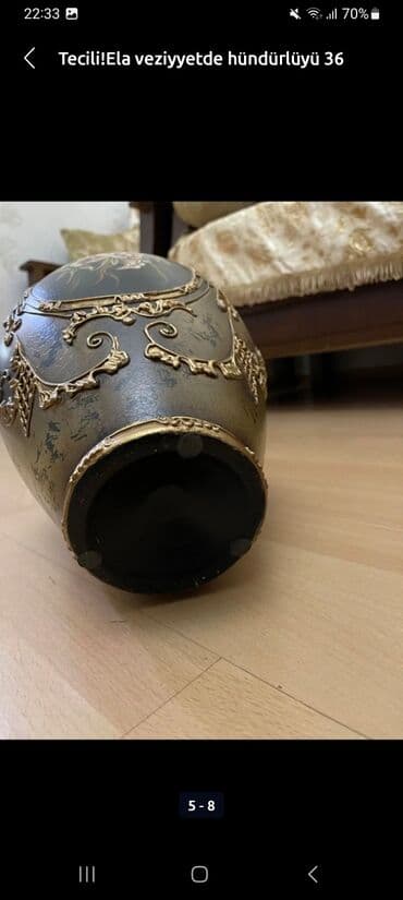 ваза напольная керамическая высокая: Tecili!Ela veziyyetde hündürlüyü 36 sm, diametri 13 sm olan — 3