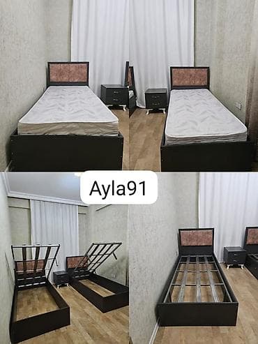 usag maneji: 2 ədəd bazalı tək çarpayı + 1 ədəd tumba dəsti - Ölçü: tək çarpayı — 1