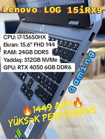 Lenovo: İşlənmiş Lenovo LOQ, 15.6 ", Intel Core i7, 512 GB — 1