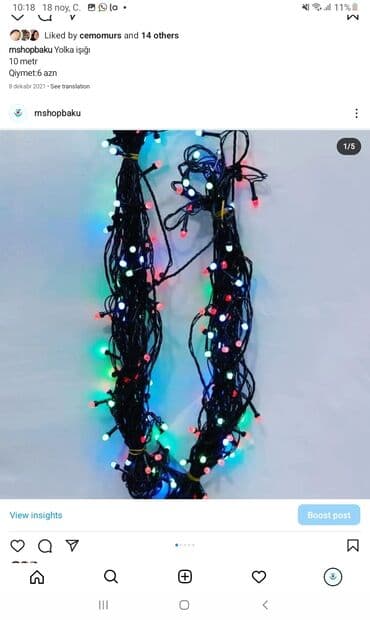 yolka qiymət: Yolka işıqları
Her ölçüde var
Ölçülerine göre qiymetler deyişir — 5