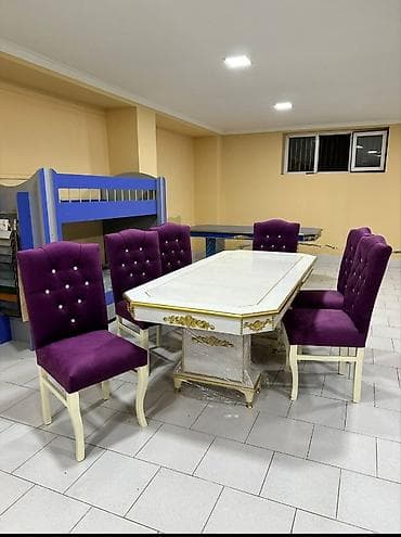 stul stol: Qonaq otağı üçün, Yeni, Açılmayan, Dördbucaq masa, 6 stul — 2