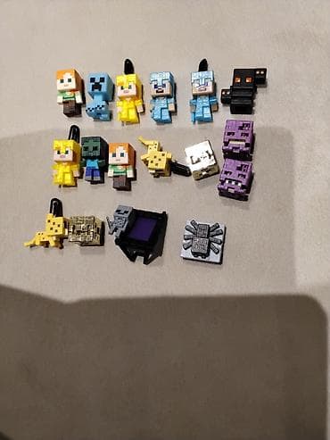 Minecraft temalı mini fiqurlar dəsti - Oyun üslubunda kubik dizaynlı — 1