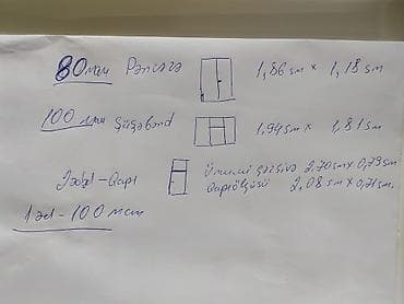 plastik qapi gence: Pəncərə - 1.86 sm × 1.18 sm (80 manat) Şüşəbənd - 1.94 sm × 1.81 sm — 4