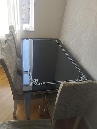 kəndir: Qonaq otağı üçün, Açılmayan, Dördbucaq masa, 4 stul — 1