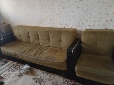 divan ayaqları: İşlənmiş, Divan, 2 kreslo, Bazalı, Açılan — 1