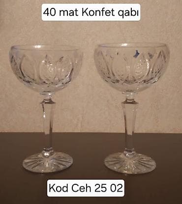 desert qaşığı: 40 mat Konfet qabı xrustalmaterialdan, ayaqlı dizayn - — 1
