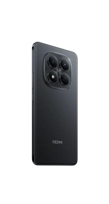 Redmi smartfon – qara rəng, zərif düz kənarlı korpus və iri kvadrat