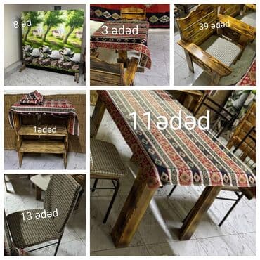 şuşə stol: Restoran,pub, kafelər ucun masa dəstləri satilir. 11 dəst boyuk masa — 3