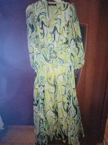 Свадебные платья и аксессуары: Uzun şifon don - Rəng və naxış: Yaşıl tonlarda, abstrakt/mermər — 2