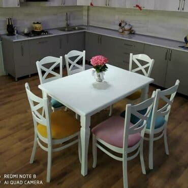 metbex stullari: ✔️Sifarişlə✔️ ✔️Kuxna üçün stol stul dəsti✨✨ ✔️stullarda rəng seçimi — 8