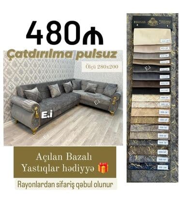 qupka: Künc divan, Yeni, Açılan, Bazalı, Parça, Pulsuz çatdırılma — 1