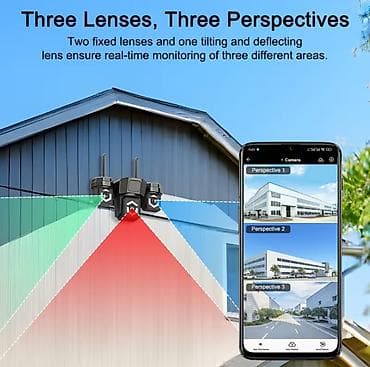 atv plus wifi: Üçlü Açıq Hava Wi‑Fi Təhlükəsizlik Kamerası - 3 linzalı dizayn: Hər — 9