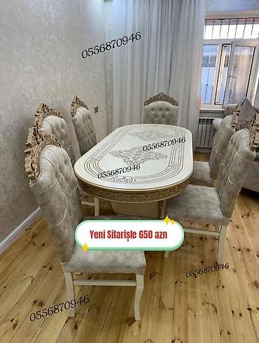 Для гостиной, Новый, Нераскладной, Квадратный стол, 6 стульев — 4