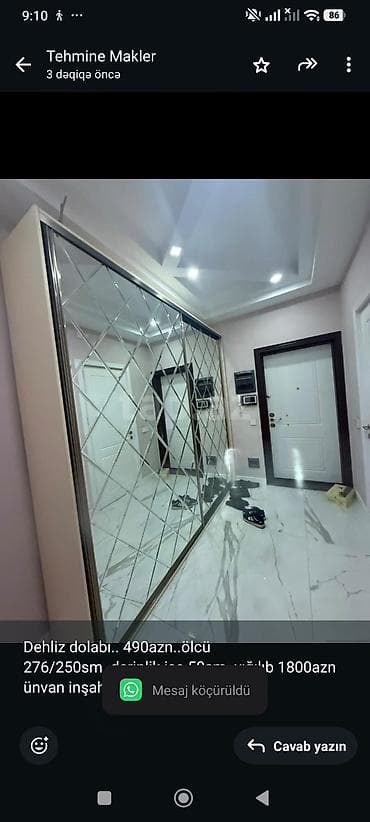 dolab skaf: Dehliz dolabı. 490azn. ölcü 276/250sm. derinlik ise 50sm. yığılıb — 1
