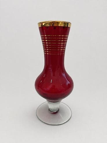 İdman və hobbi: Cütü-70 manat Vintage yaqut rəngli şüşə ayaqlı vazalar – cüt Vintage — 4