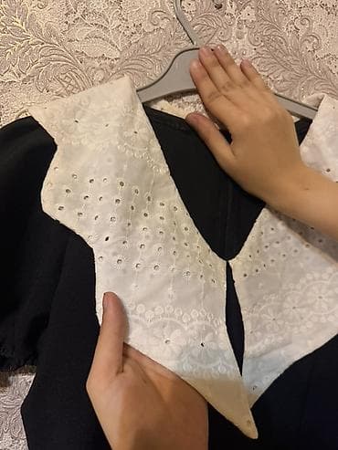 don: Qara rəngli qadın paltarı 2 ededdir 1i 50azn - Dizayn: Kontrastlı — 2