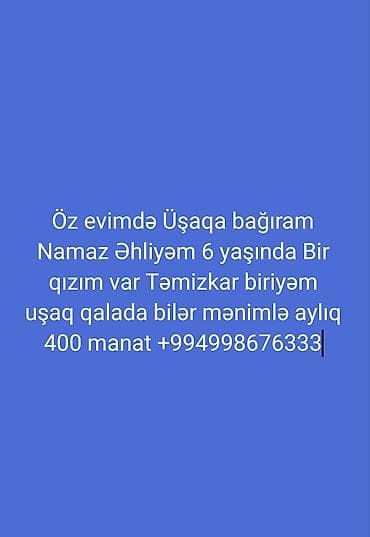 Salam Öz evimdə Uşaqa Bağıram Namaz Əhliyəm 6 yaşında Bir qızım var