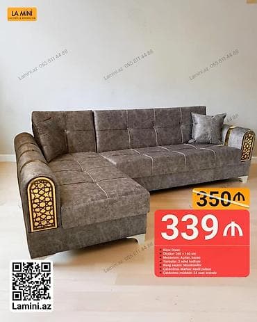 modern divan: Künc divan, Açılan, Bazalı, Şəhərdaxili pulsuz çatdırılma — 1