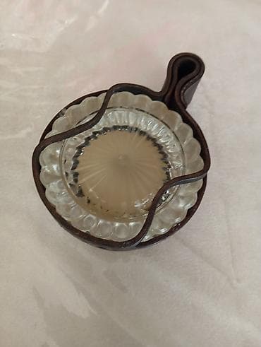 şam: Vintage şam qabağı və metal qapaq dəsti - Material: qalın şüşə şam — 3