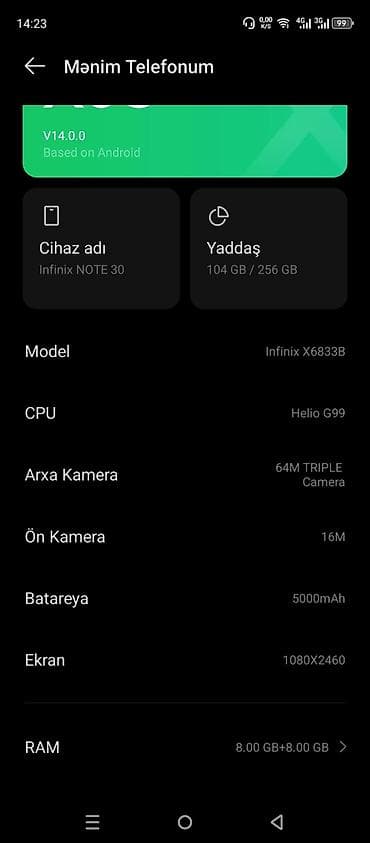 huawei adsl modem: Infinix Note 30, 256 GB, rəng - Boz — 2