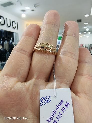 Üzük, Sarı qızıl, 585 Əyar, Qaşsız — 3