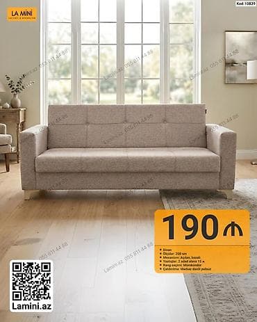 divan kafe: La Mini divan - Ölçü: 200 sm - Mexanizm: açılan, bazalı (yataq — 1