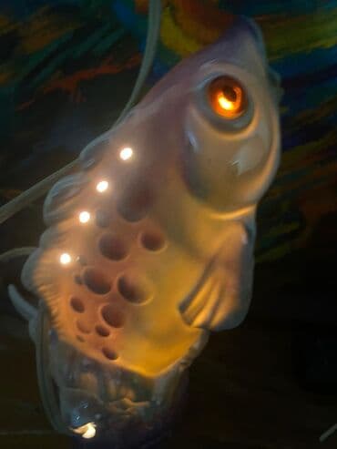 lampalar: Qədimi 1960iller nazik farfor GDR noçnik lampa Balıq Винтажная — 2