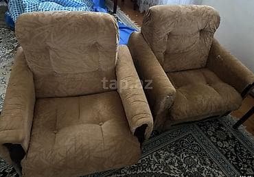 cay evi divan: Mebel dəsti: 1 ədəd üçnəfərlik divan + 2 ədəd kreslo - Rəng: açıq — 1