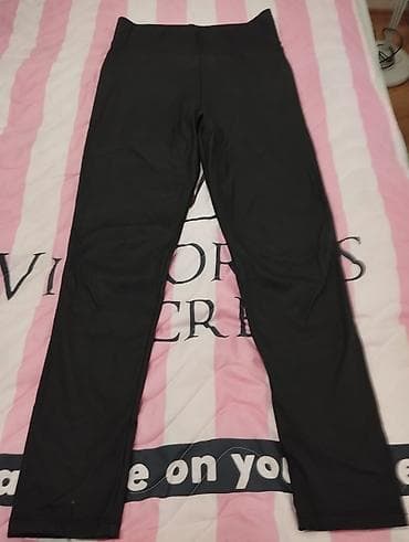 stringer alt geyimi: Qara idman taytı/leggins - Rəng: Düz qara - Model: Yüksək belli, dar — 1